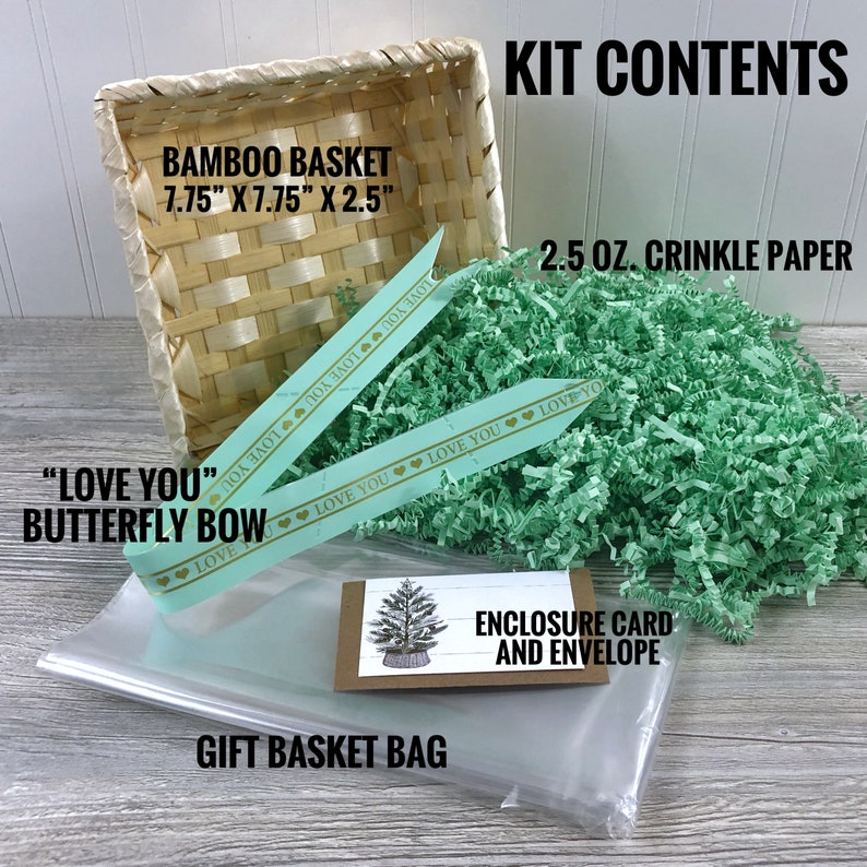 DIY Gift Basket Kit Small Square Natural Bamboo Empty Gift Etsy