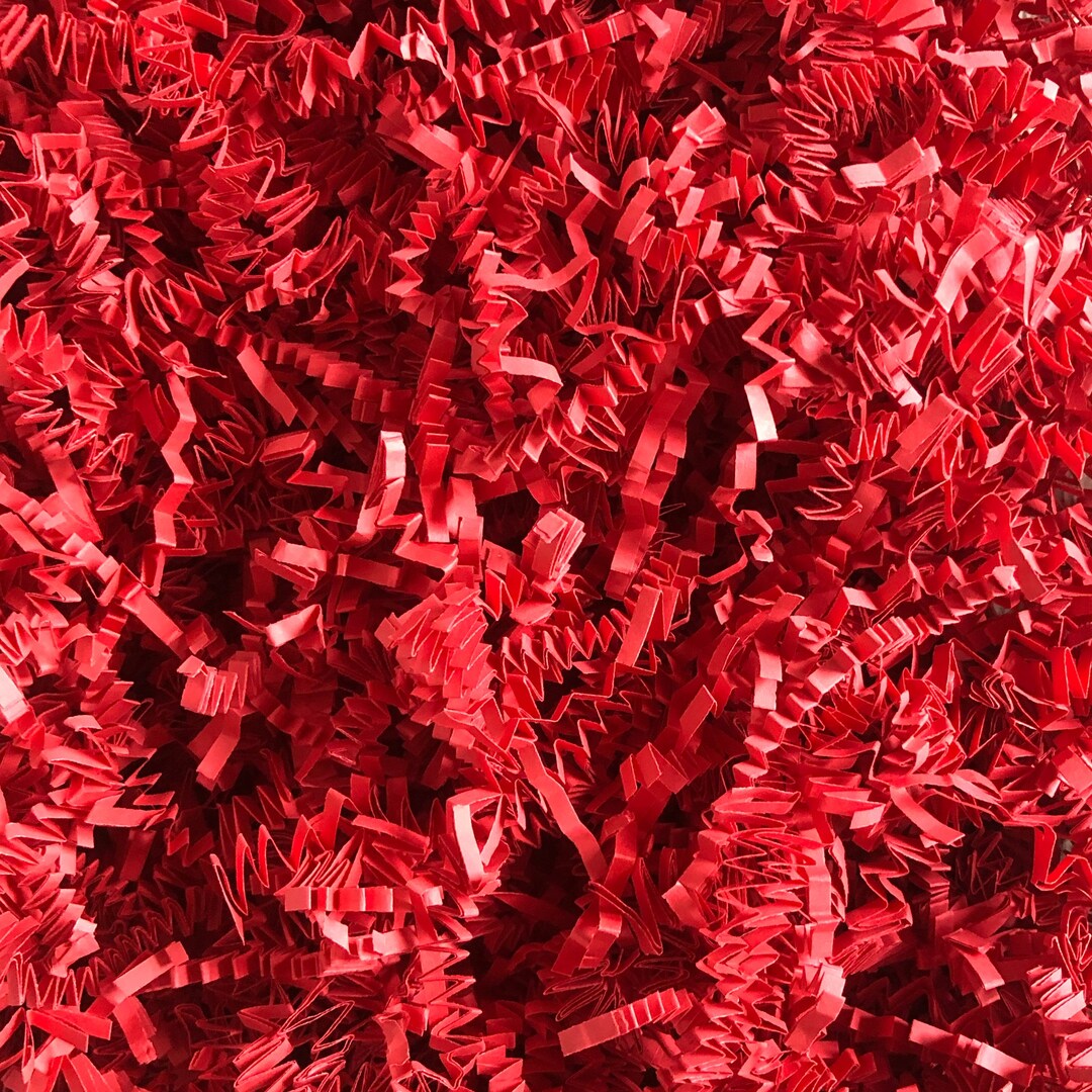 Red Crinkle Paper, 1 Lb. Shredded Paper for Gift Baskets and Boxes