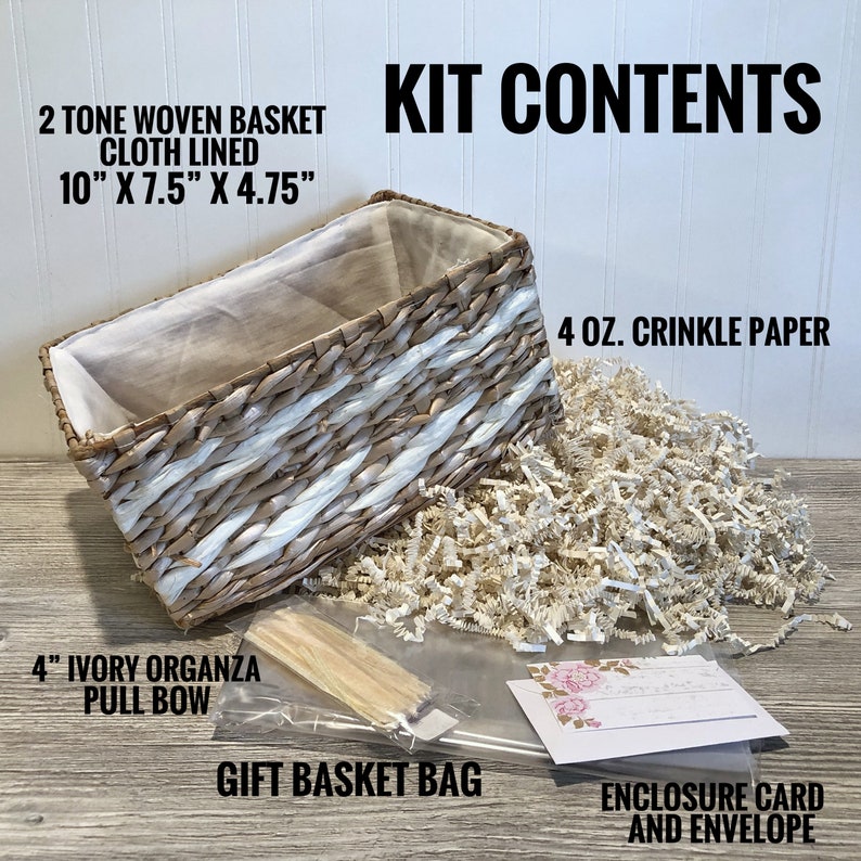 DIY Gift Basket Kit Lined Woven Basket for Gifts Empty Gift Etsy