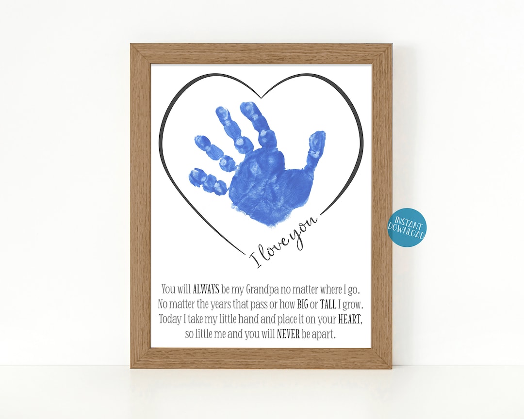 Grandpa Gift Handprint Craft, Gifts for Grandpa From Grandkids ...