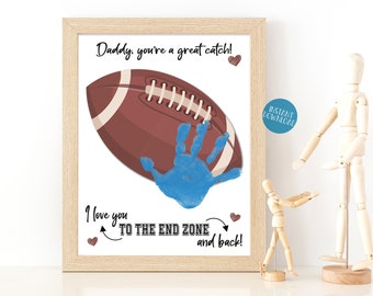 Dad Gift From Son, Football Handprint Art Project for Kids