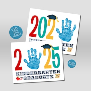 Signe de l'obtention du diplôme de maternelle, empreinte de main, artisanat pour enfants bricolage, certificat d'études supérieures 2025, souvenir de maternelle, dernier jour d'activité scolaire