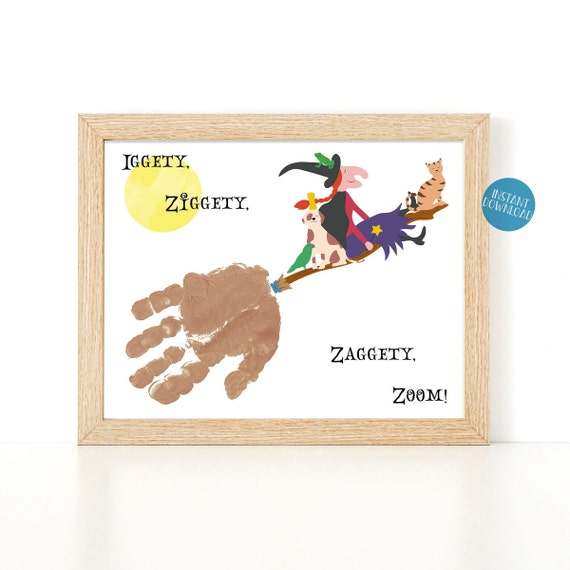 Room on the Broom Handprint Craft for Kids Halloween Etsy