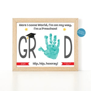 Preschool Graduation Keepsake, Handprint Art, DIY Kid Craft, Preschool Graduation Sign, PreK Graduation Certificate, Preschool Printable