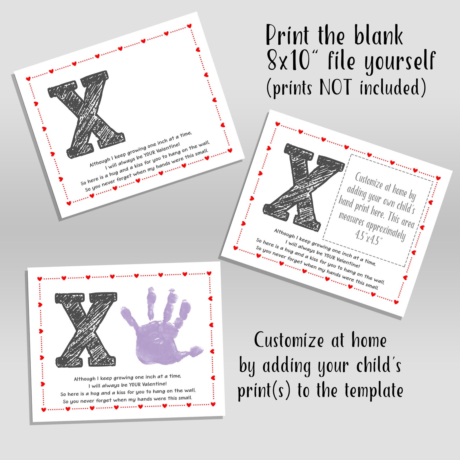 Hugs and Kisses XO Handprint Art Project for Kids, Valentine's Day ...