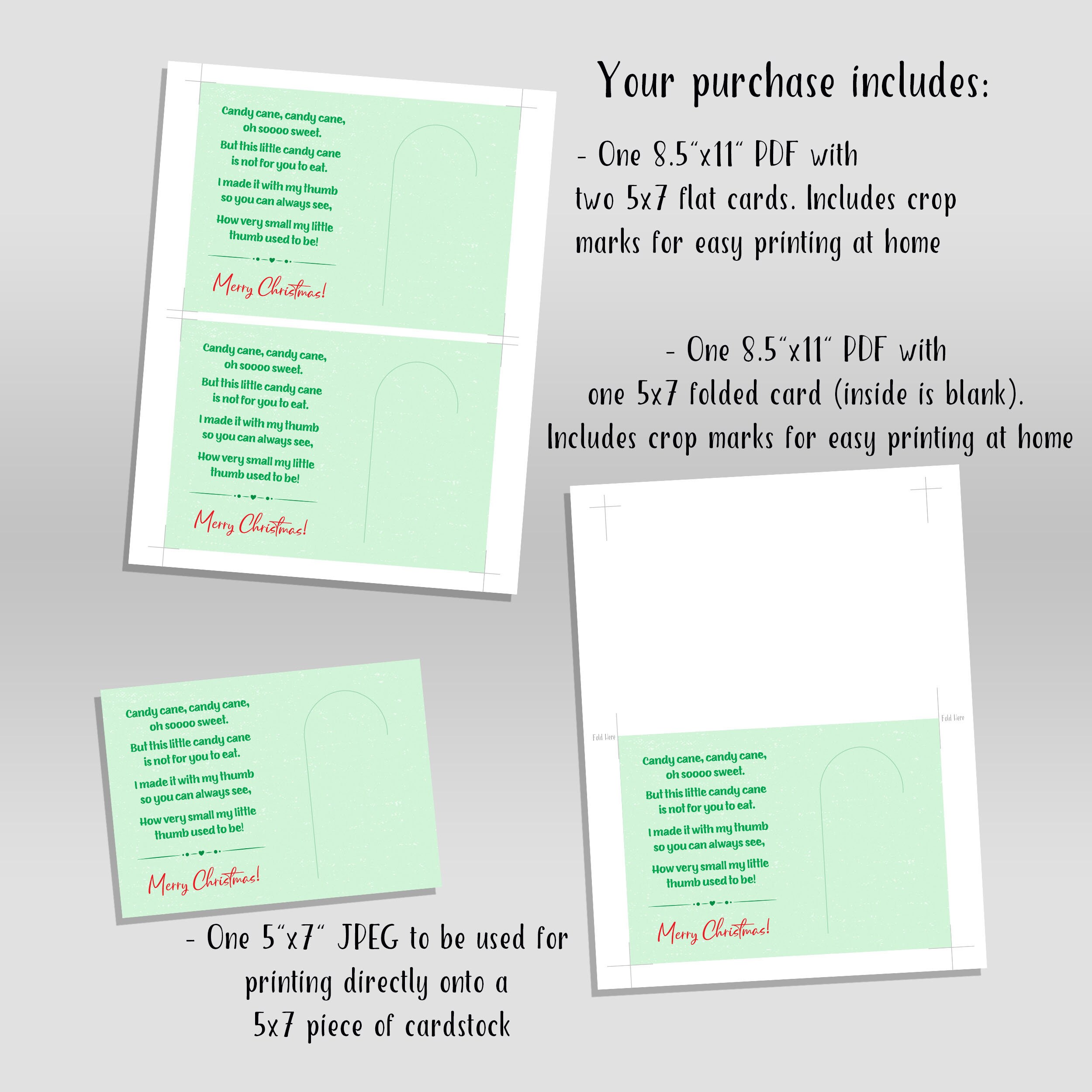 Printable Christmas Card DIY Christmas Card Craft Christmas - Etsy