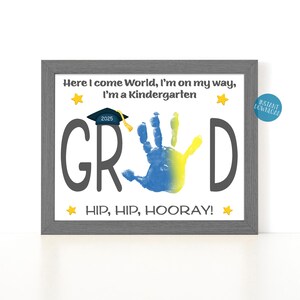 Kindergarten Graduation Keepsake, Handprint Art, DIY Kid Craft, Kindergarten Graduation Sign, Graduation Certificate, Kindergarten Printable