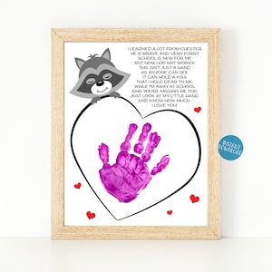 The Kissing Hand First Day of School Craft for Kids, Back to School PreK Classroom Handprint craft, 1st Day of Kindergarten Handprint Art
