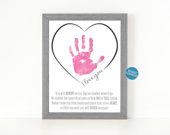 Presente para a Vovó, Presentes dos Netos para a Vovó, Artesanato Infantil Faça Você Mesmo, Artesanato com Impressão de Mão, Presente para o Dia das Mães, Presente de Arte com Impressão de Mão para a Vovó, Cartão para Imprimir
