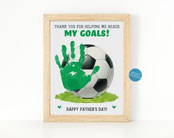 Fathers Day Soccer Handprint Art, Unique Gift for Dad (Digital Download)