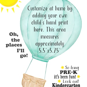 Oh the places you'll go Pre-K Graduation Handprint Art, DIY Kid Craft, Balloon Handprint craft, So long Preschool it's been fun image 3