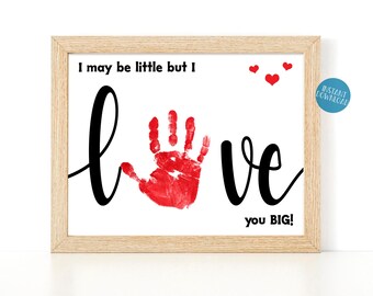 Valentine's Day Handprint Art, Kids Handprint Craft, Printable Valentines Day Card, Handprints Daycare Craft, Personalized Gift