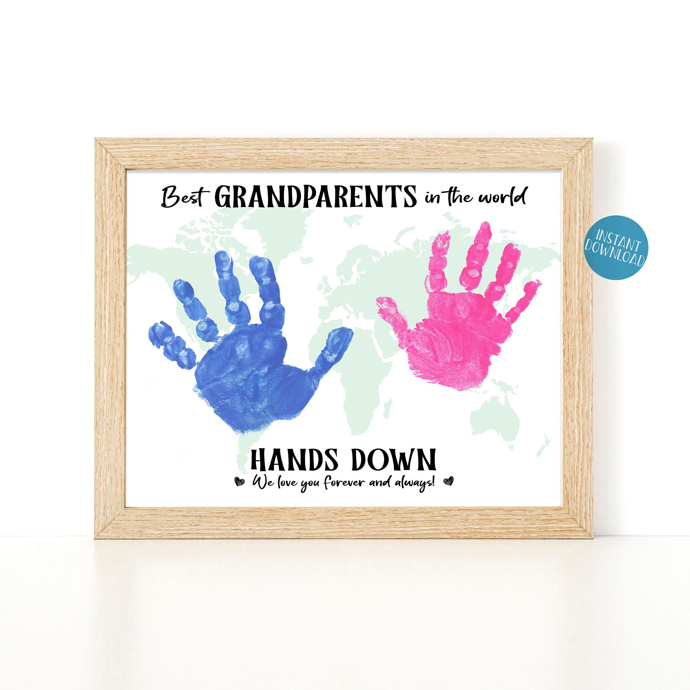 Gifts for Grandma, Grandmother Gift, Gift From Grandchildren, Handprint  Keepsake, Hands Down the Best, Handprint Art, DIY Kids Craft 