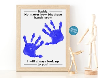 Gift for Dad, Handprint Art Dad Gift, Gift from Son, Printable card from Child, DIY Kid Craft, Toddler Handprint Art Project