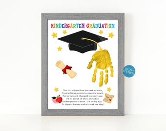 Graduation Cap Handprint Art, Kindergarten Graduation Keepsake Craft (Digital Download)