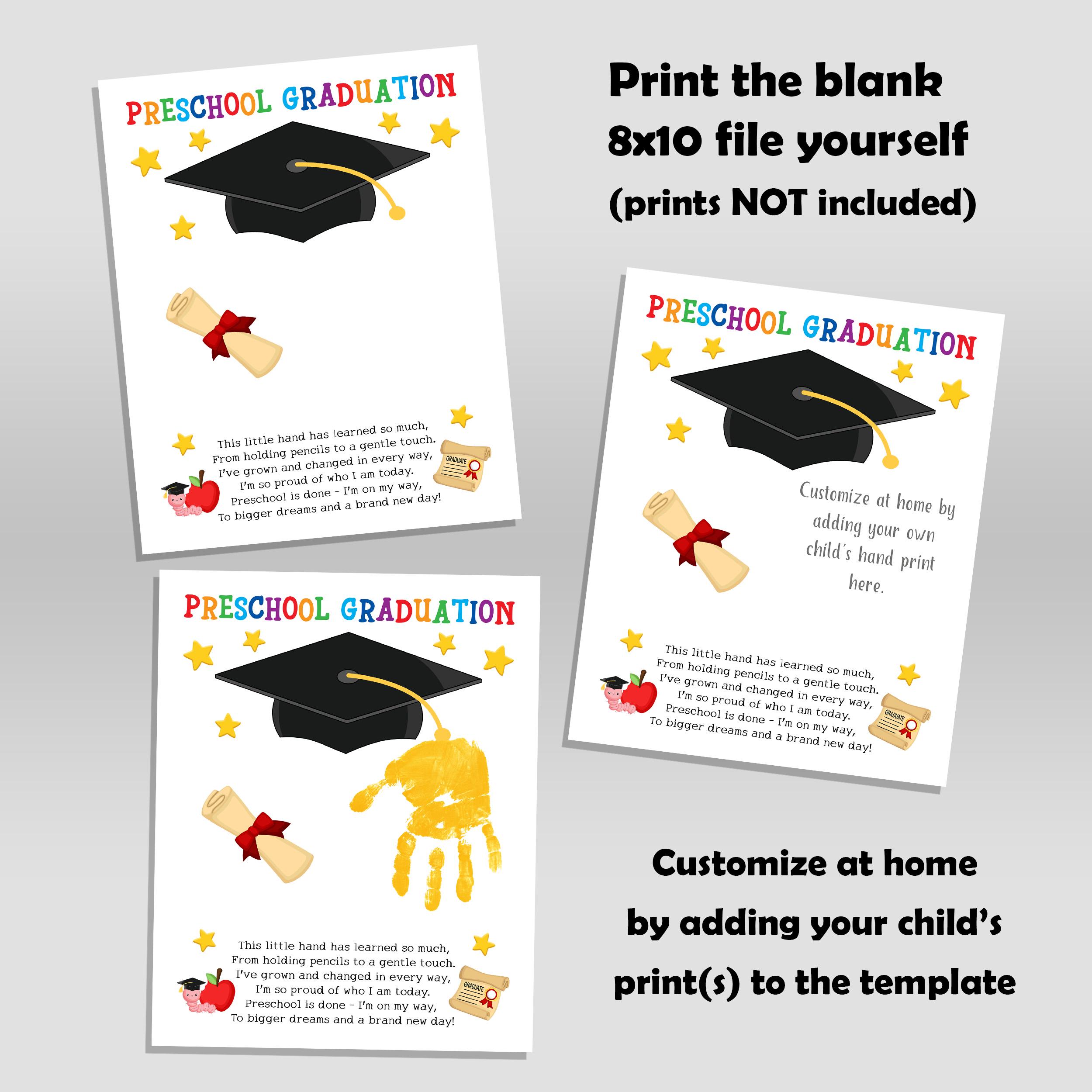 Graduation Cap Handprint Art, Preschool Graduation Keepsake Craft ...