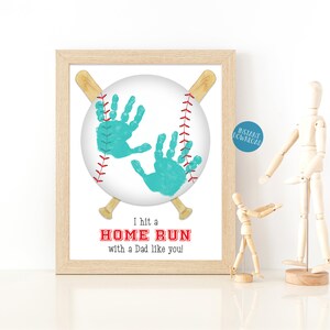 Baseball Papa Geschenk, Handabdruck Kunstprojekt für Kinder, Handabdruck Andenken, Vatertag Geburtstag Valentinstag Weihnachtsgeschenk, DIY Kinder Basteln