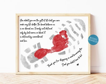 Step Dad Father's Day Boot Footprint Art Project for Kids, Bonus Dad gift, Dad you didn't have to be, Toddler Keepsake Craft, DIY Kids Craft