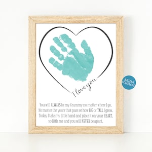 Grammy Geschenk, Geschenke für Grammy von Enkelkinder, Handabdruck Kunst, Muttertagsgeschenk, Handabdruck Handwerk Andenken, Großeltern-Tageskarte
