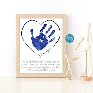 Papa Geschenk Handabdruck Handwerk, Geschenke für Papa von Tochter, Handabdruck Kunst Vatertagsgeschenk, Handabdruck Andenken, DIY druckbare Geburtstagskarte