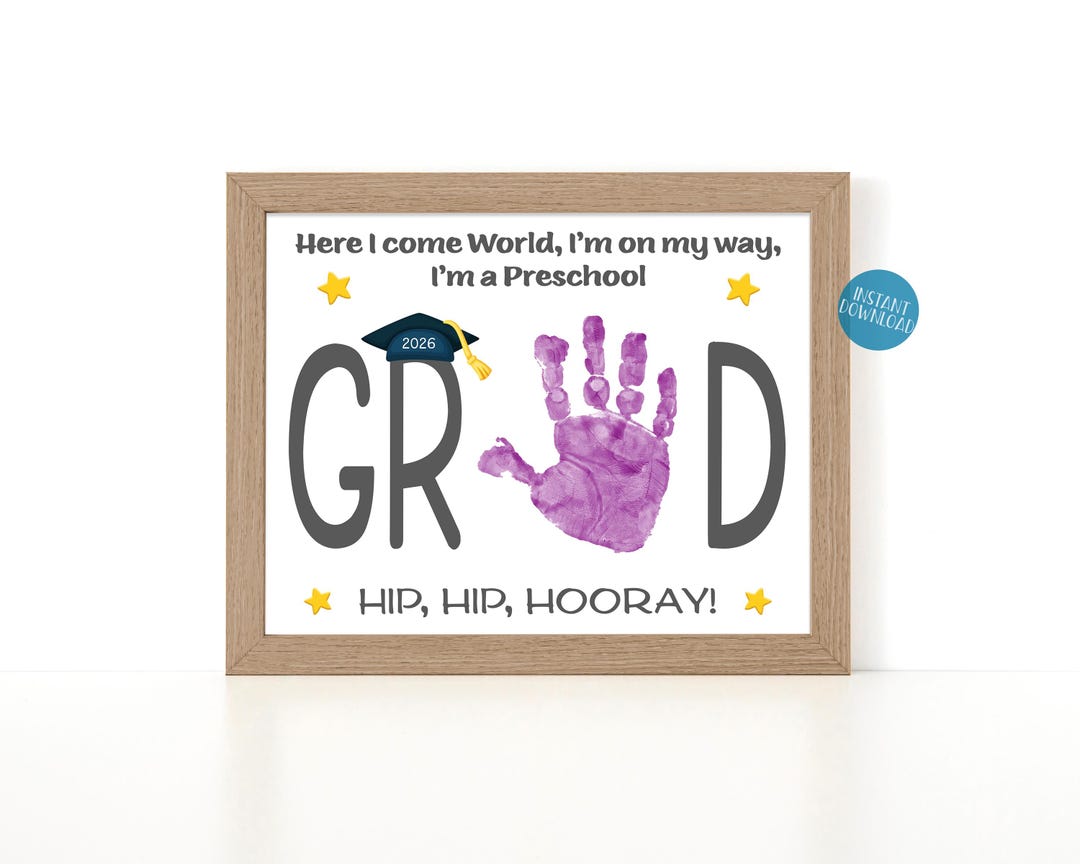 Preschool Graduation Keepsake, Handprint Art, DIY Kid Craft, Preschool ...