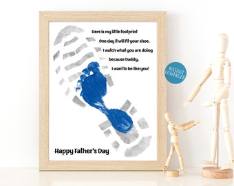 Regalo per la festa del papà dai figli, opera d'arte con impronte di piedi, regalo di compleanno per papà, regalo per papà, sulle orme di papà, regalo dal figlio, regalo ricordo