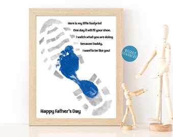 Father's Day Gift From Kids, Footprint Art, Dad Birthday Gift, Dad Gift, Following in Daddy's Footsteps, Gift from Son, Keepsake Gift