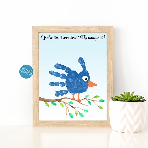 Bird Handprint Art Gift for Mom from Son DIY Mother's Day