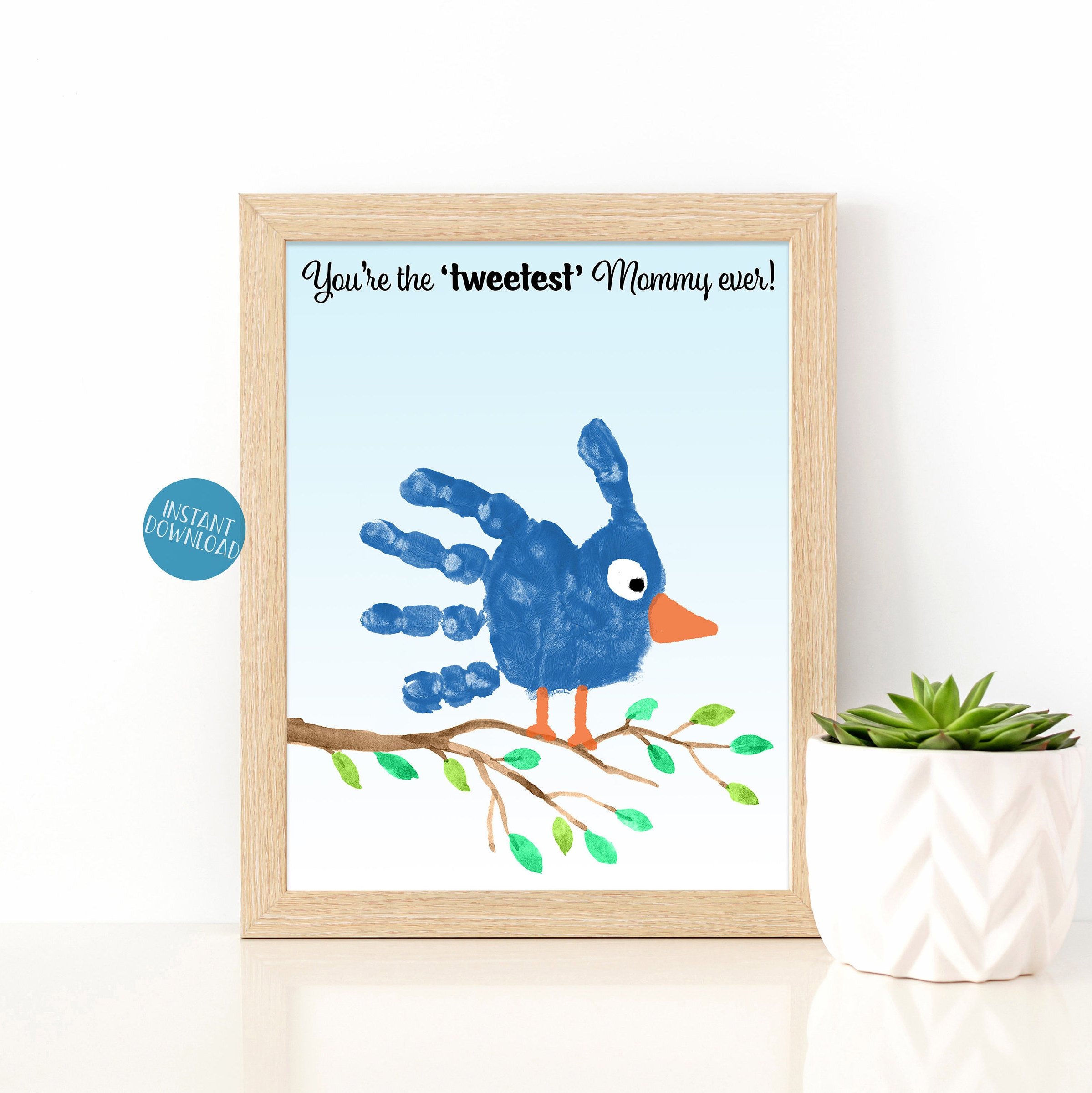 Bird Handprint Art Gift for Mom From Son DIY Mother's Day Etsy Australia