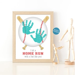 Baseball Dad Gift, Handprint Art Project for Kids, Handprint Keepsake, Father's Day Birthday Valentine's Day Christmas gift, DIY Kids Craft
