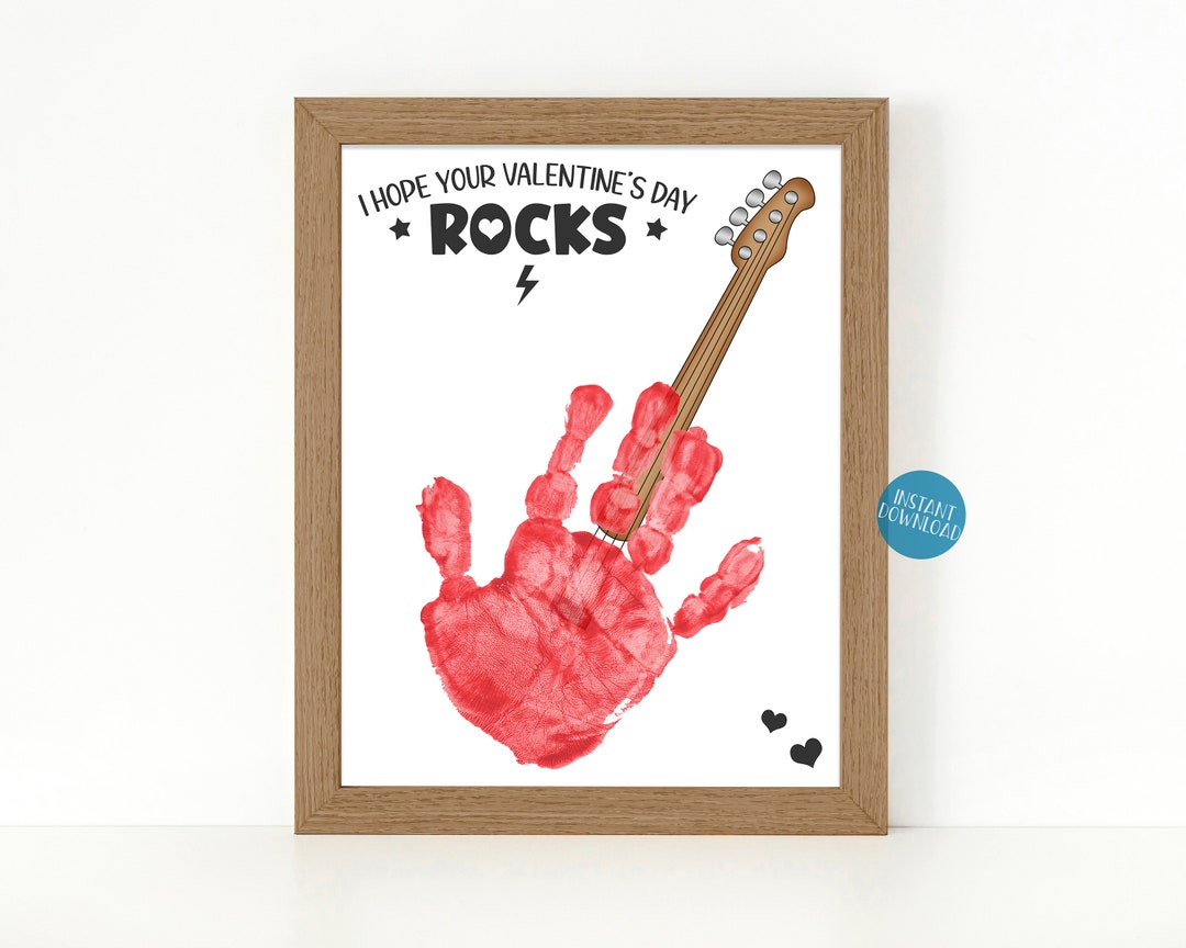 Valentine's Day Handprint Art, Valentines Day Craft for Dad, DIY Kid ...