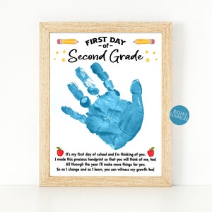 First day of school printable, Handprint Art Back to school poem, Classroom keepsake memory binder, Second Grade children&#39;s milestone