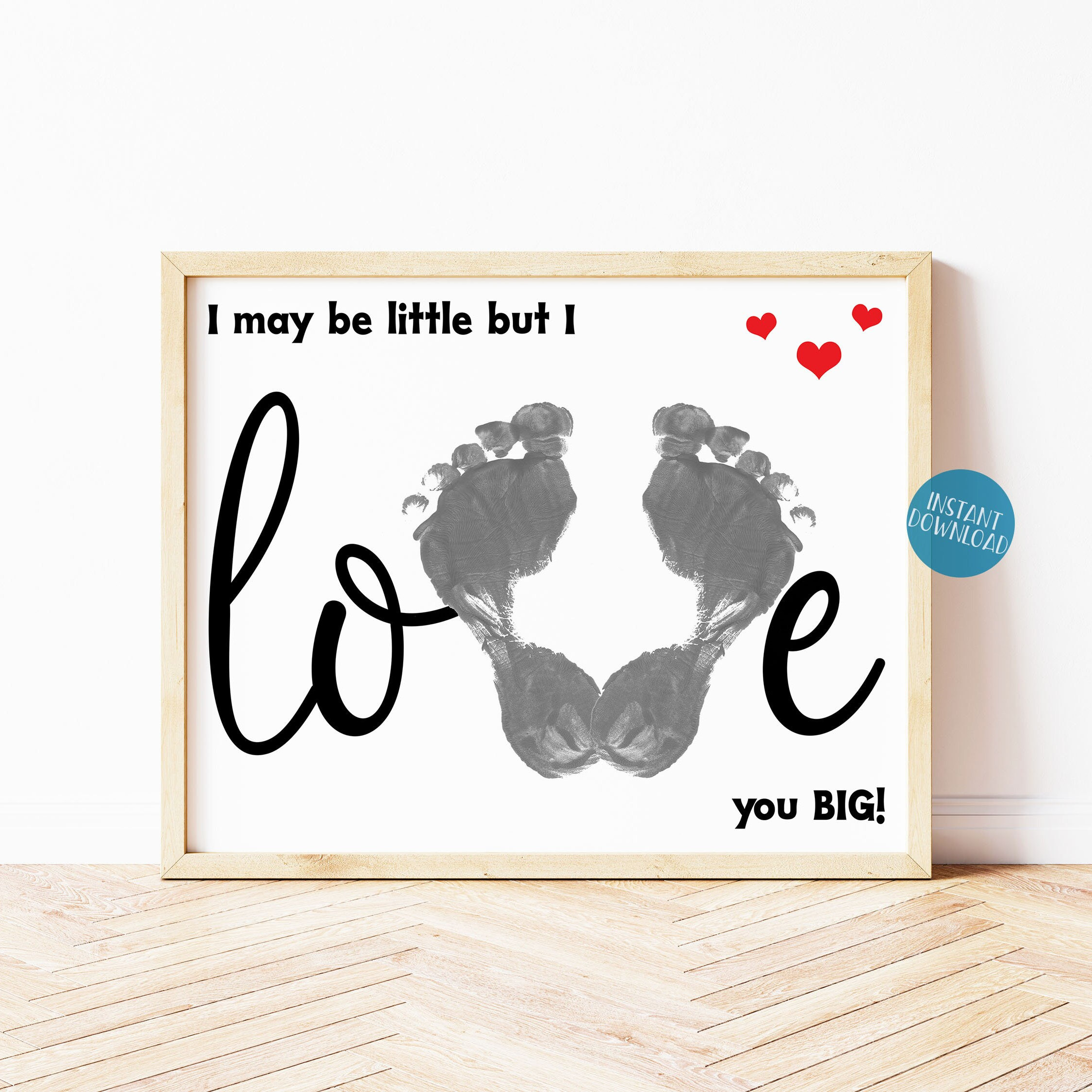 Valentine's Day Footprint Art Baby Feet Keepsake Etsy