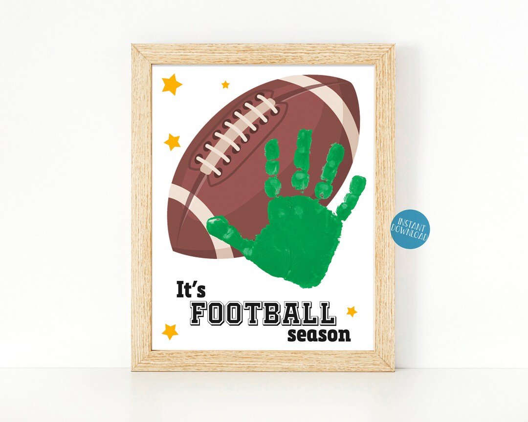 Football Handprint Art, Fall Sports Handprint Craft for Kids, Its