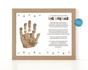 Martin Luther King Day Handprint Craft for toddlers, MLK Day Handprint Art, Black History Month Classroom Activity, Keepsake Memory for Kids