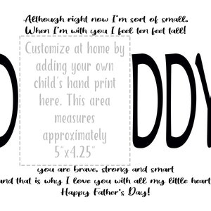 Father's Day Handprint Art, Dad Gift, DIY Kid Craft, Toddler Handprint Art, Gift from Daughter, Gift from Son, Daddy Poem Keepsake craft image 3