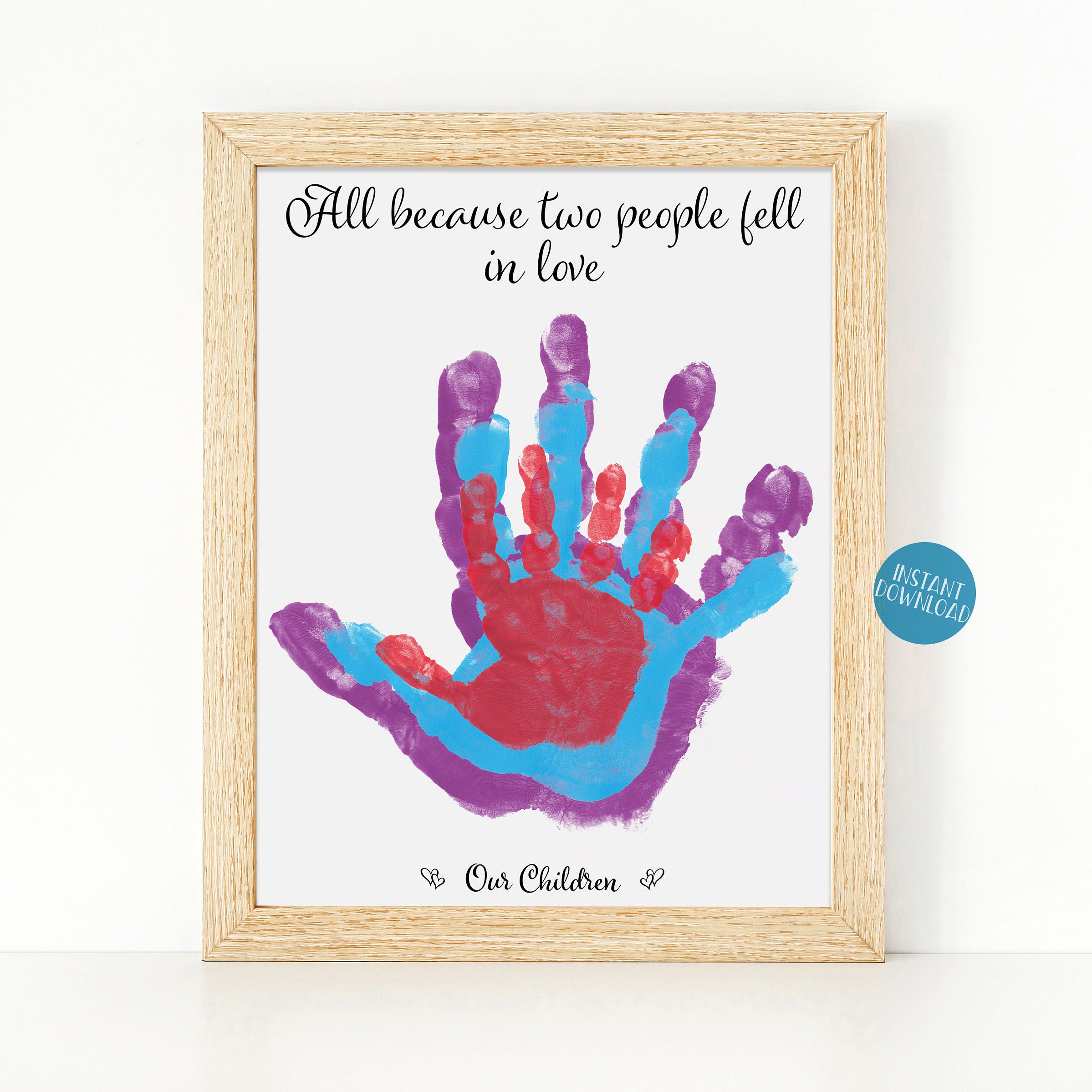 Family Handprint Kit, DIY Makes Father's Day Handwritten and Hand-painted  Gifts, DIY Craft Keepsake Wooden Frame, Wooden Decorations, and Wooden