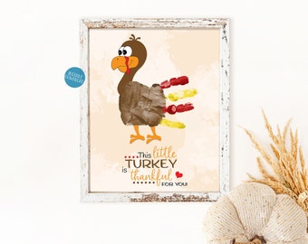 Thanksgiving Handprint Art, DIY Kid Craft, Turkey Handprint