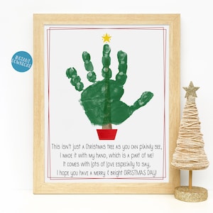 Christmas Tree Handprint Art, Xmas Printable, Christmas Craft Keepsake Art, Christmas DIY Craft, DIY Kid Craft, Christmas Tree Craft Project