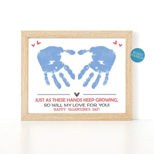 Valentinstag Handabdruck Gedicht, Handabdruck Handwerk für Kleinkinder, Handabdruck Herz Andenken, Baby Handabdruck Kunst, druckbare Valentinstagskarte