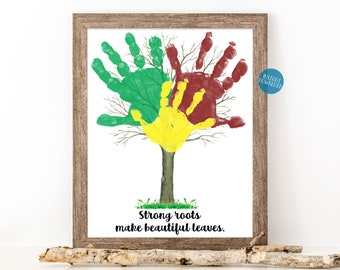 Family Handprint Wall Art, Gift for Dad, Gift for Mom, Handprint Tree, Gift from Kids, Handprint Art, Grandparent Gift, Keepsake Gift