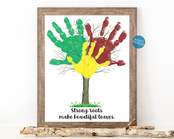 Family Handprint Wall Art, Gift for Dad, Gift for Mom, Handprint Tree, Gift from Kids, Handprint Art, Grandparent Gift, Keepsake Gift
