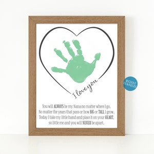 Regalo para la abuela, regalos para la abuela de parte de sus nietos, manualidades para niños, arte con huellas de manos, regalo para el Día de la Madre, recuerdo de huellas de manos, tarjeta para el Día de los Abuelos