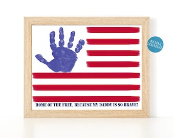 Gift for Dad, Gift from Child, Father's Day Gift, Deployed Soldier Gift, Child's HandPrint Art, Military Care Package, Fathers day deployed