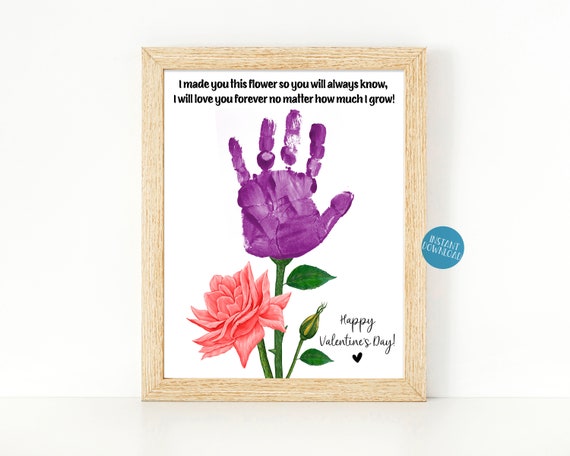 I Will Always Be Your Little Girl Handprint Art Painting Template, Craft Kit  for Kids Toddler or Baby, Love Printable Card for Parents 