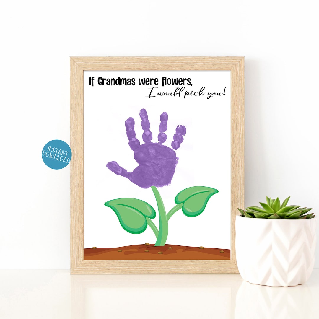 Handprint Mothers Day Crafts For Grandma Grandma Gift, Gifts For