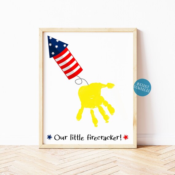 Our Little Firecracker My First 4th of July Handprint Art