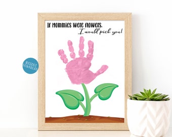 Handprint Template Gift for Mom from Kids, DIY Mother's Day Gift, Birthday gift for Mom, Handprint Gift from Kids, Handprint Keepsake