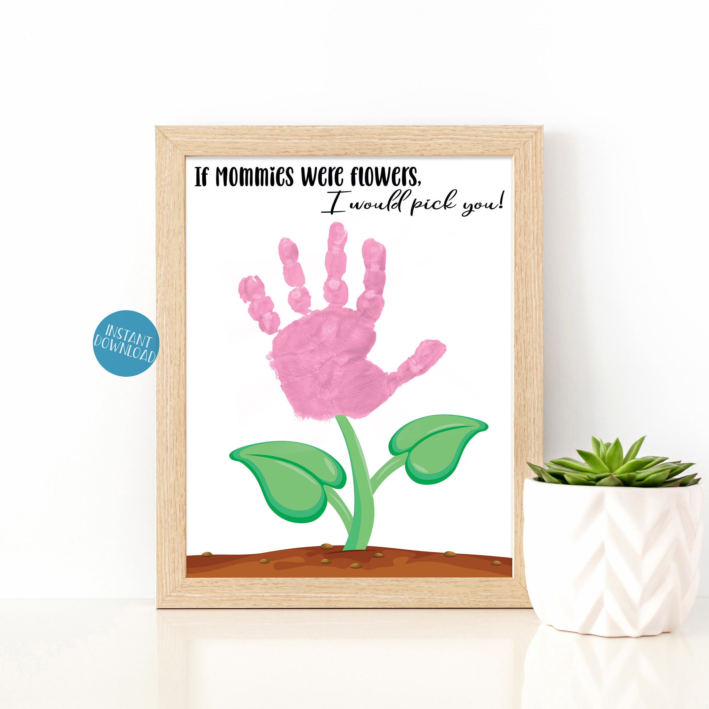 Handprint Template Gift for Mom From Kids, DIY Mother's Day Gift, Birthday  Gift for Mom, Handprint Gift From Kids, Handprint Keepsake 