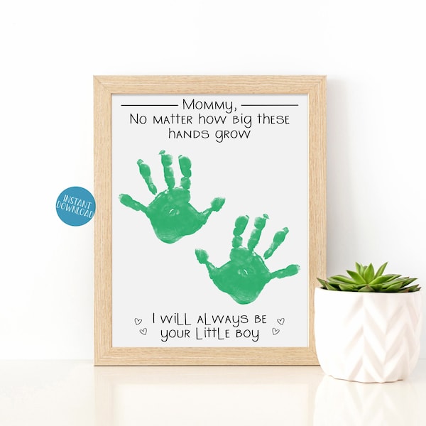 Gift for mom from son, Mom Gift from Son, Mom Gift, Gift from Son, Handprint Art, Gift Idea for Mom, Handprint Keepsake, DIY Kid Craft